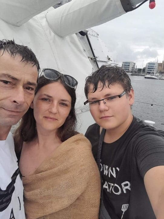 Pani Andżelika z synem Szymonem i narzeczonym Piotrem (fot: arch. pani Andżeliki)