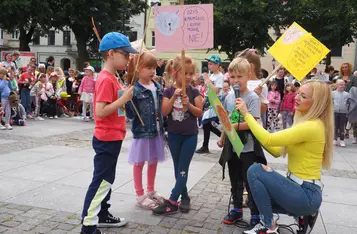 Masz Głos w Chełmnie. Happening przed ratuszem [fot. Agnieszka Waszkiewicz]