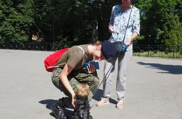 Akcja znakowania psich odchodów na ulicach Chełmna