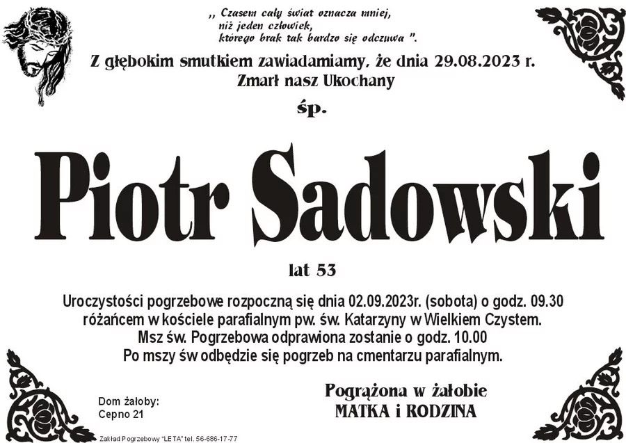 Miejsce na komentarz to przestrzeń na Twoje kondolencje.
