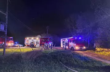 Pożar domu pod Chełmnem wybuchł w nocy/ Fot. KP PSP Chełmno