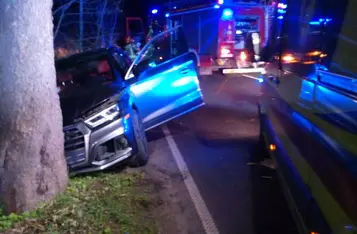 Wypadek w Klamrach/ Fot. KP PSP Chełmno