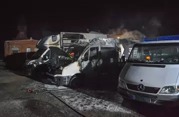Nocny pożar na ul. Wałowej w Chełmnie/ Fot. Pitrex