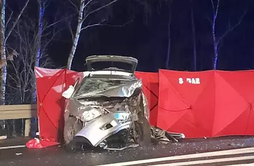 Śmiertelny wypadek pod Świeciem/ Fot. OSP Górna Grupa