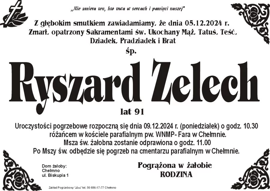 W komentarzach wpisujemy wspomnienia i kondolencje.