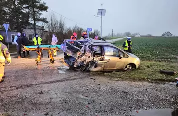 Na DK 91 pod Chełmnem zderzyły się trzy auta/ Fot. KP PSP Chełmno