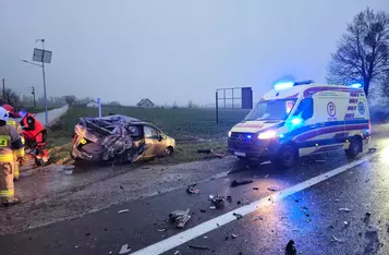 Na DK 91 pod Chełmnem zderzyły się trzy auta/ Fot. KP PSP Chełmno