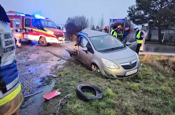 Na DK 91 pod Chełmnem zderzyły się trzy auta/ Fot. KP PSP Chełmno