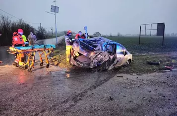 Na DK 91 pod Chełmnem zderzyły się trzy auta/ Fot. KP PSP Chełmno