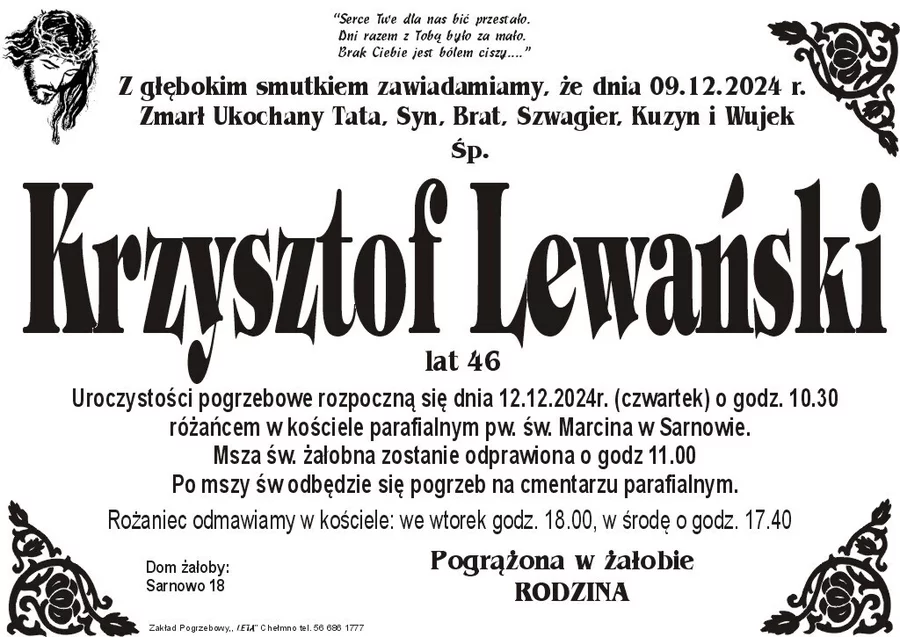 W komentarzach wpisujemy wspomnienia i kondolencje.