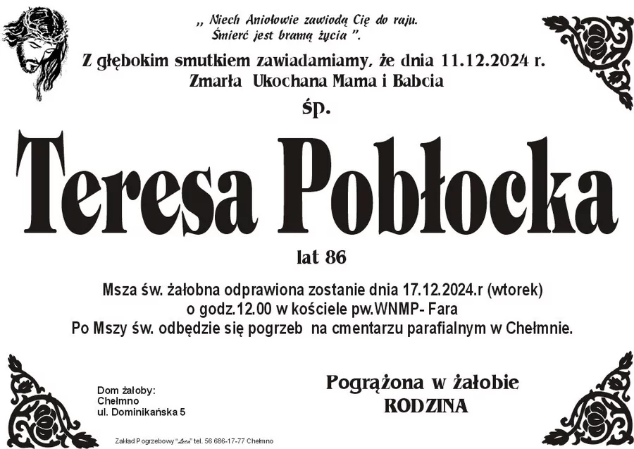 W komentarzach wpisujemy wspomnienia i kondolencje.