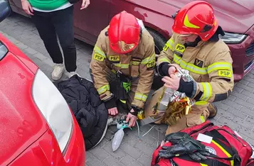 Pożar na os. Skłodowskiej w Chełmnie/ Fot. KP PSP Chełmno
