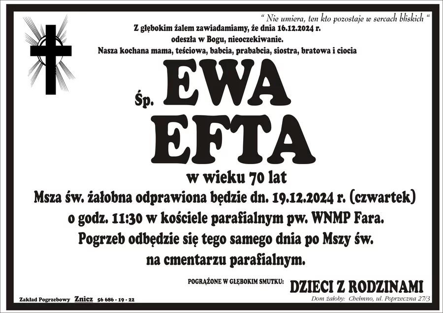 W komentarzach wpisujemy wspomnienia i kondolencje.