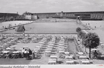 Basen solankowy w Ciechocinku, 1932 r., prezydent Ignacy Mościcki podczas otwarcia obiektu, fot. z zasobów NAC