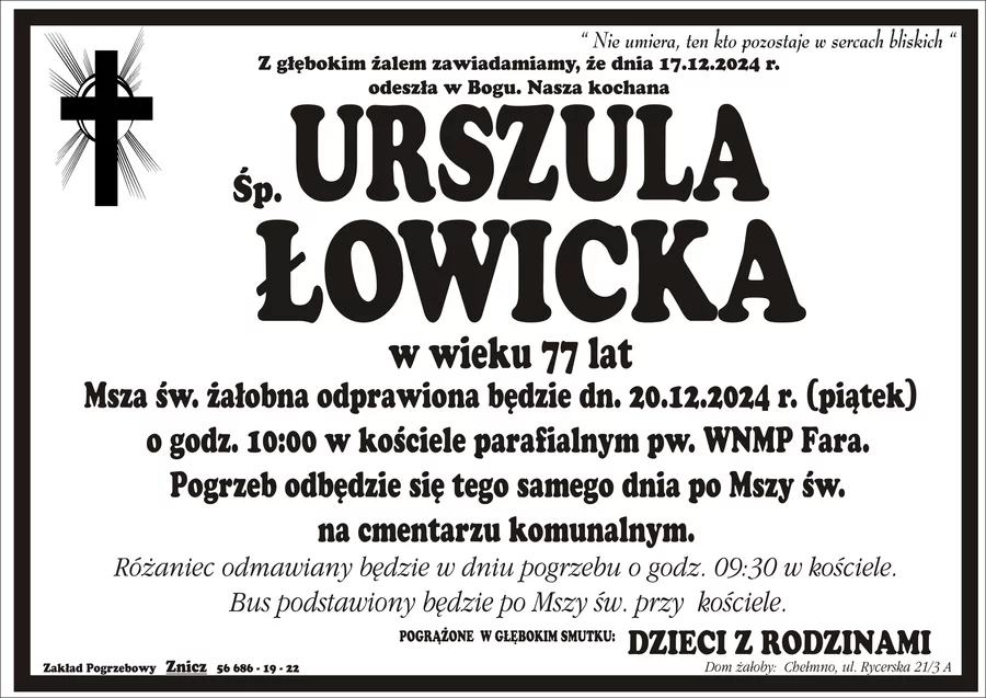 W komentarzach wpisujemy wspomnienia i kondolencje.