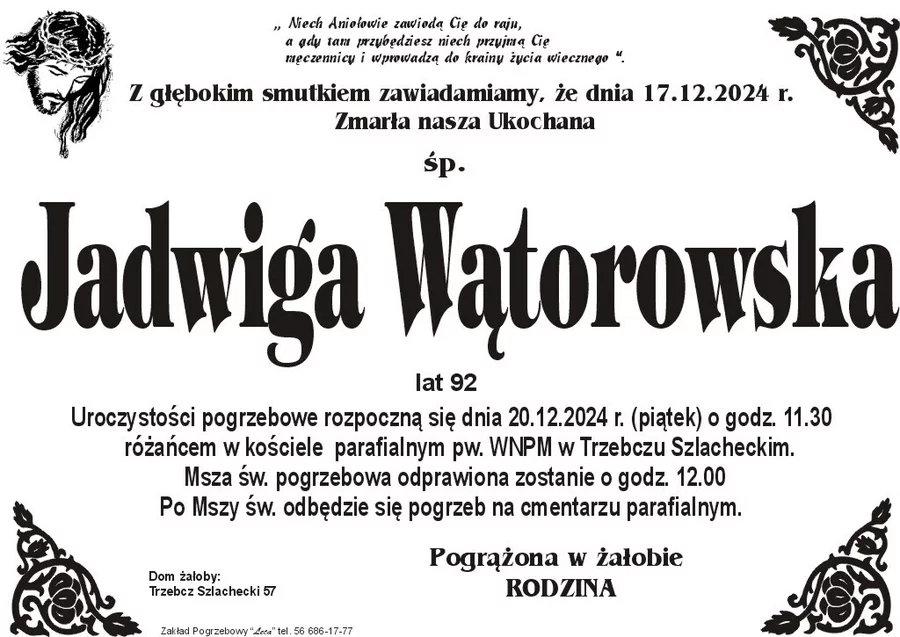 W komentarzach wpisujemy wspomnienia i kondolencje.