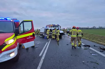 Wypadek na DK 91 w Zegartowicach pod Chełmnem/ Fot. KP PSP Chełmno