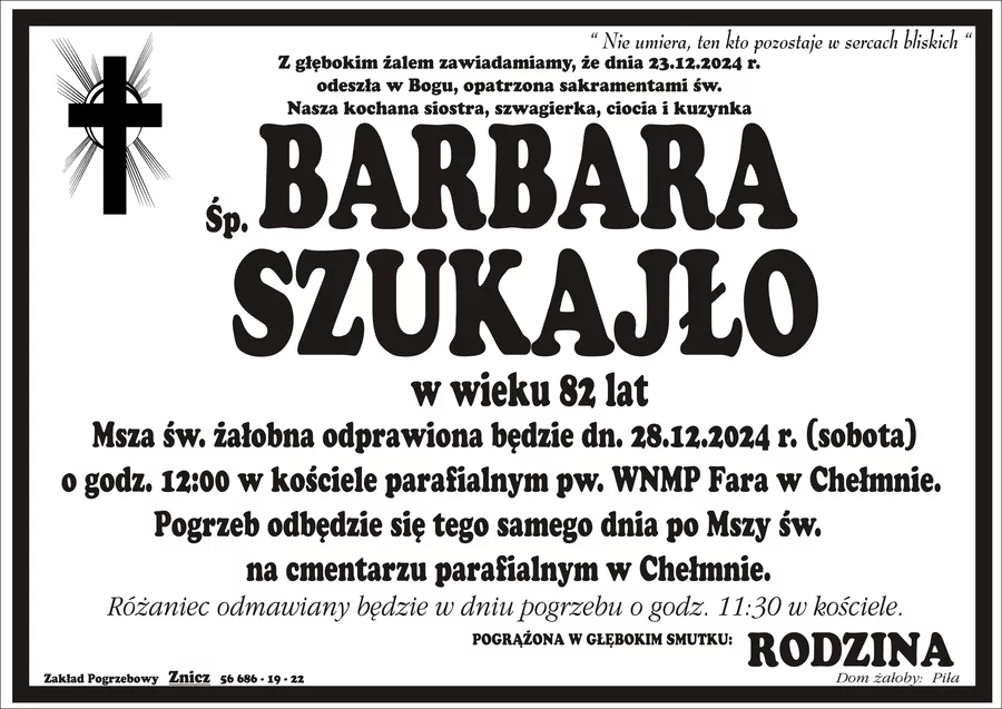 W komentarzach wpisujemy wspomnienia i kondolencje.