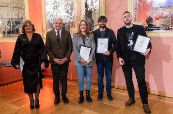 Wręczenie nagród dziennikarzom – laureatom konkursu promującego fundusze europejskie, fot. Mikołaj Kuras dla UMWKP