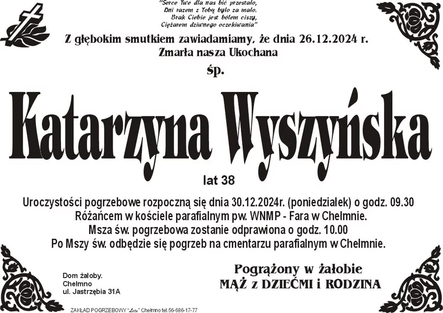 W komentarzach wpisujemy wspomnienia i kondolencje.