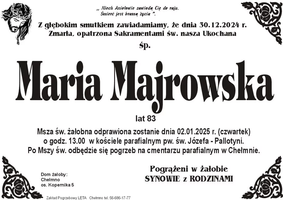 W komentarzach wpisujemy wspomnienia i kondolencje.