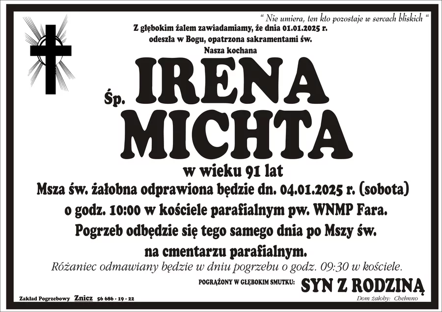 W komentarzach wpisujemy wspomnienia i kondolencje.