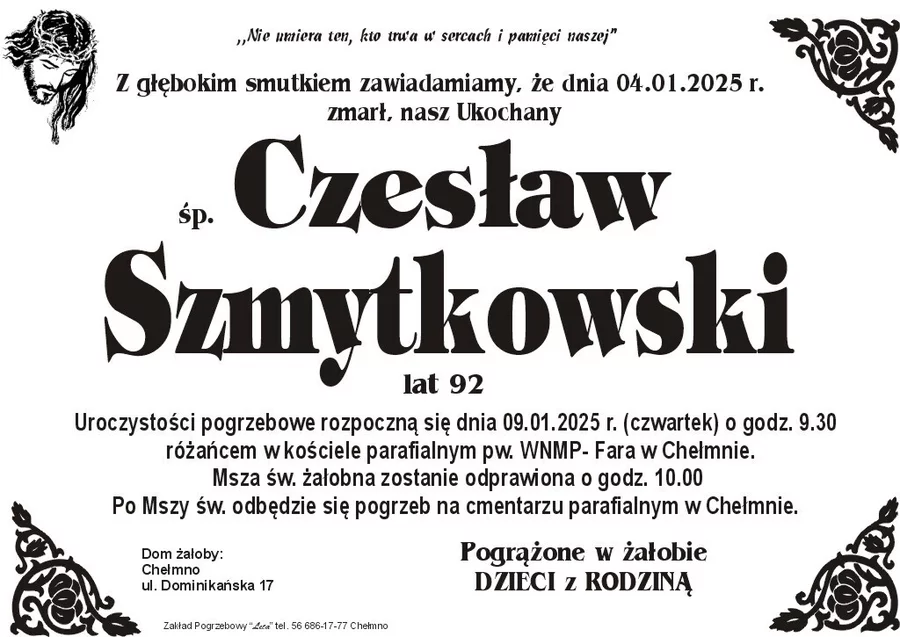 W komentarzach wpisujemy wspomnienia i kondolencje.