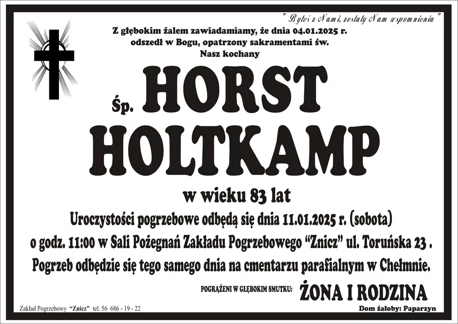 W komentarzach wpisujemy wspomnienia i kondolencje.