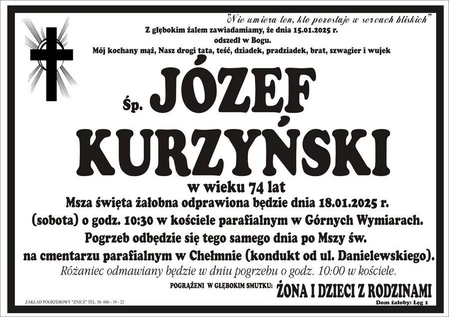 W komentarzach wpisujemy wspomnienia i kondolencje.