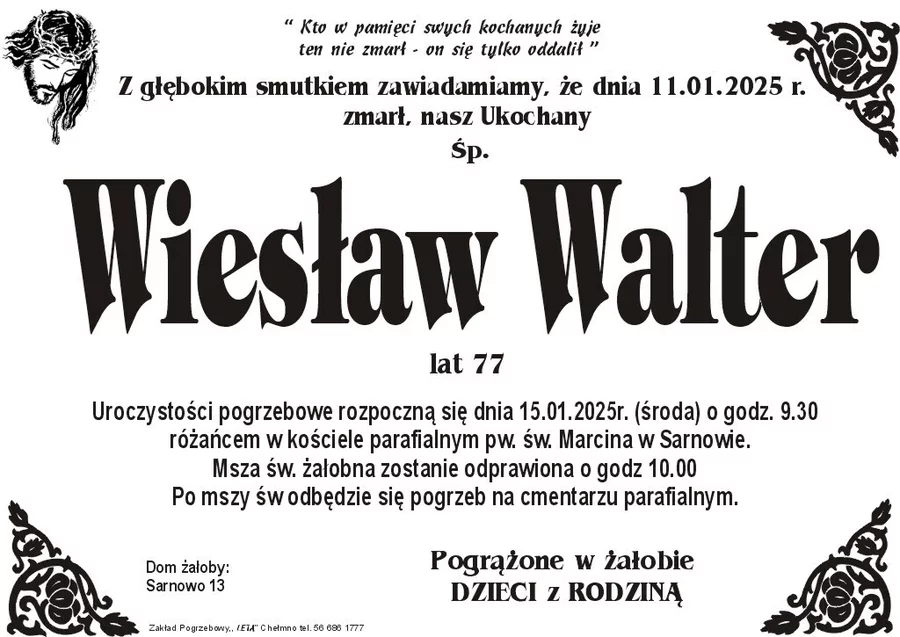 W komentarzach wpisujemy wspomnienia i kondolencje.