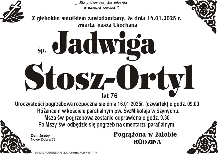 W komentarzach wpisujemy wspomnienia i kondolencje.