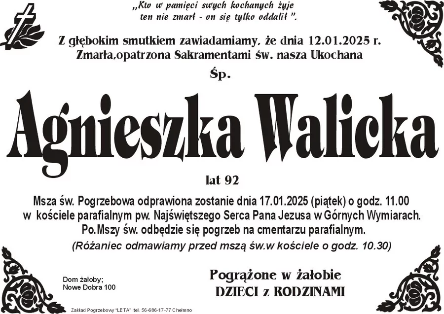 W komentarzach wpisujemy wspomnienia i kondolencje.