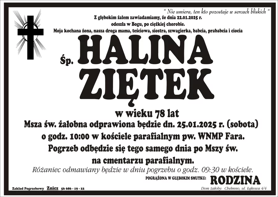 W komentarzach wpisujemy wspomnienia i kondolencje.
