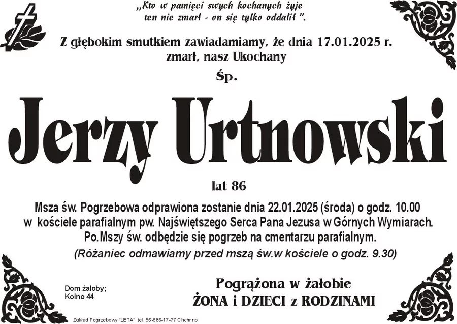 W komentarzach wpisujemy wspomnienia i kondolencje.