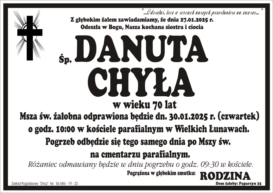 W komentarzach wpisujemy wspomnienia i kondolencje.