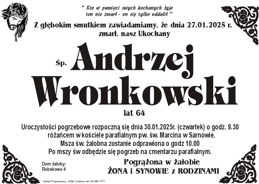 W komentarzach wpisujemy wspomnienia i kondolencje.