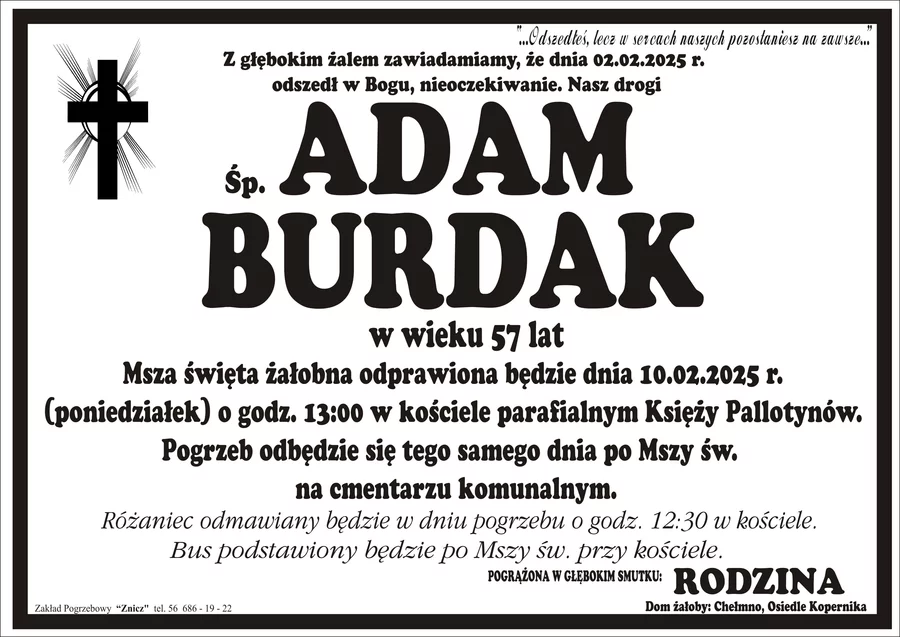 W komentarzach wpisujemy wspomnienia i kondolencje.