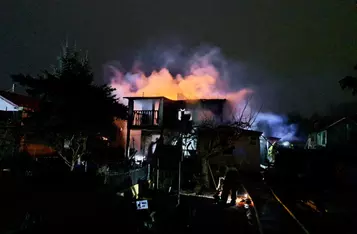 Tragiczny pożar na działkach nad Wisłą w Chełmnie/ Fot. KP PSP Chełmno