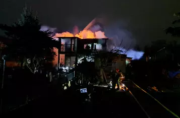 Tragiczny pożar na działkach nad Wisłą w Chełmnie/ Fot. KP PSP Chełmno