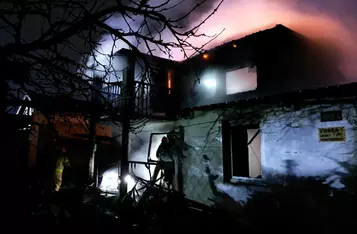 Tragiczny pożar na działkach nad Wisłą w Chełmnie/ Fot. KP PSP Chełmno