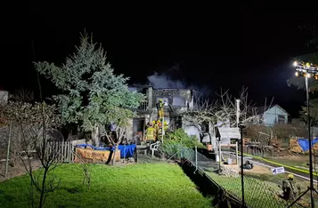 Tragiczny pożar na działkach nad Wisłą w Chełmnie/ Fot. KP PSP Chełmno