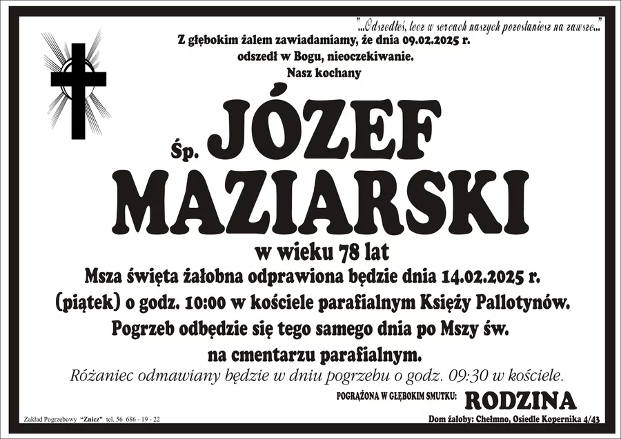 W komentarzach wpisujemy wspomnienia i kondolencje.