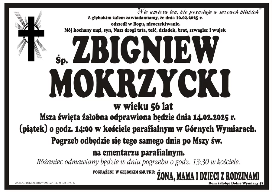 W komentarzach wpisujemy wspomnienia i kondolencje.
