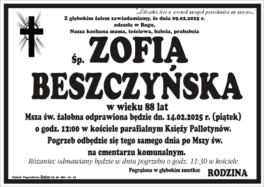 W komentarzach wpisujemy wspomnienia i kondolencje.