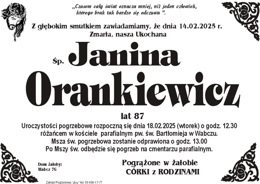 W komentarzach wpisujemy wspomnienia i kondolencje.