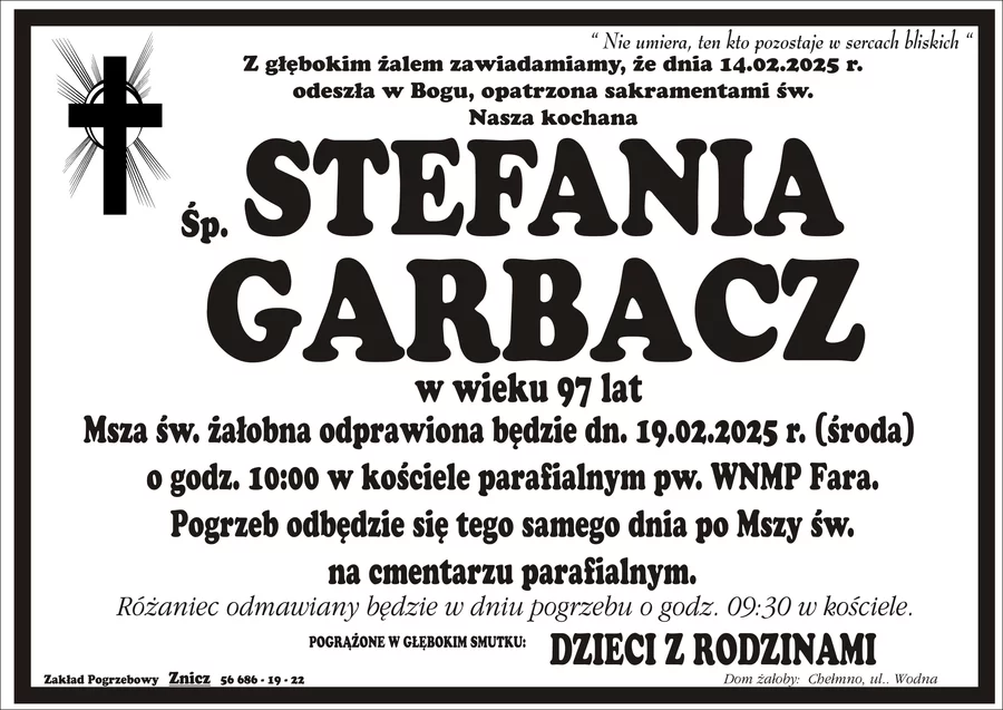 W komentarzach wpisujemy wspomnienia i kondolencje.