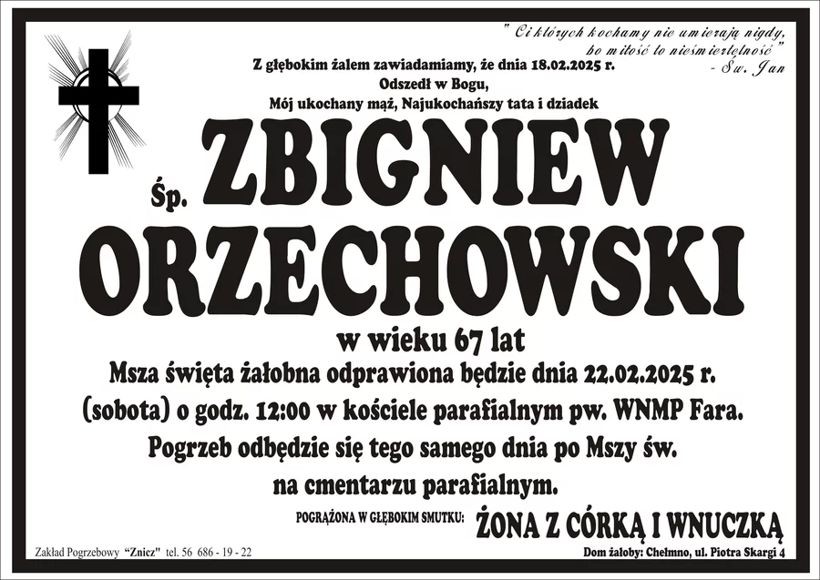 W komentarzach wpisujemy wspomnienia i kondolencje.
