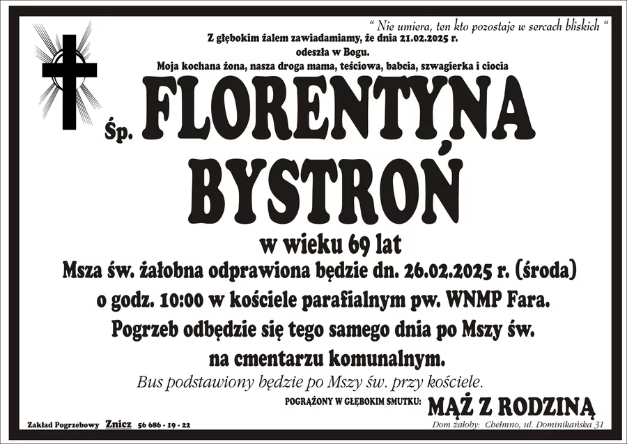 W komentarzach wpisujemy wspomnienia i kondolencje.