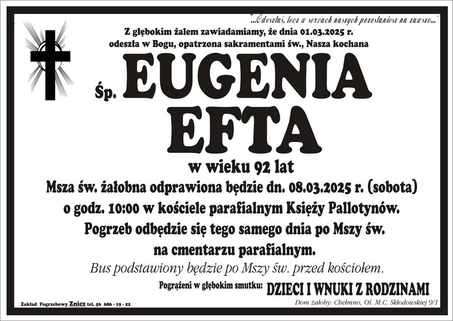 W komentarzach wpisujemy wspomnienia i kondolencje.