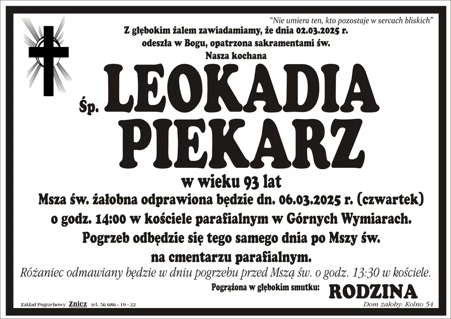 W komentarzach wpisujemy wspomnienia i kondolencje.